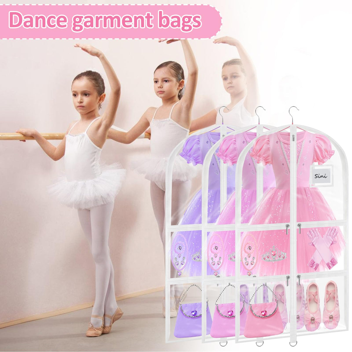 Wsaeig garment bag with five zipper pockets ideal for shoes and accessories