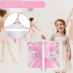 Wsaeig kids dance bag in white keeps costumes neat and organized