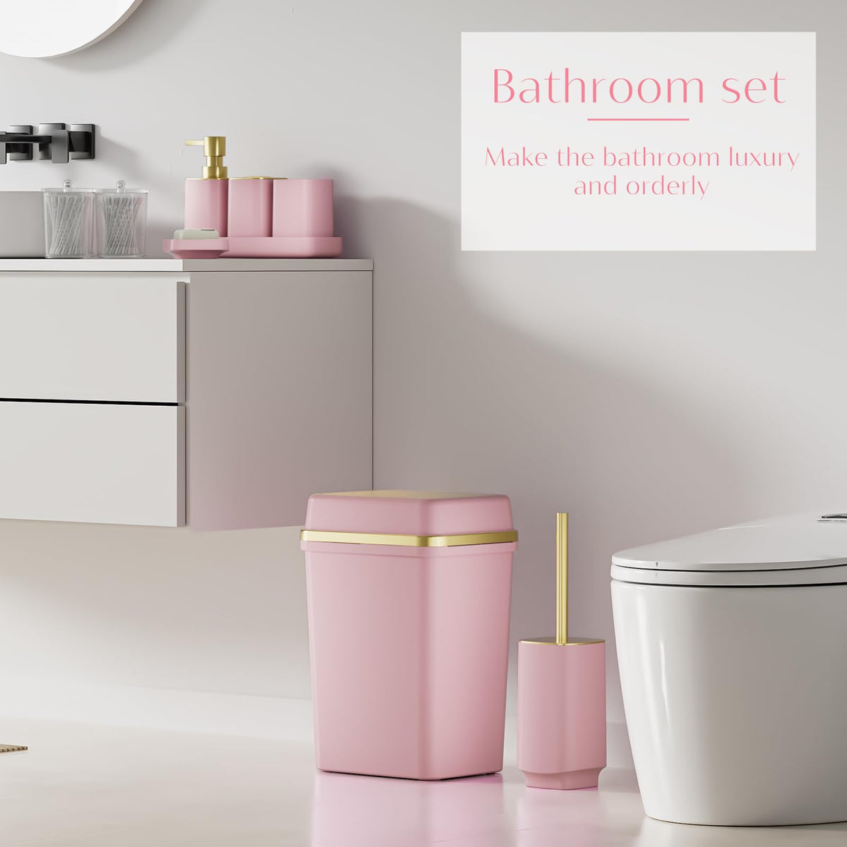 WSBArt pink soap dispenser ready for use