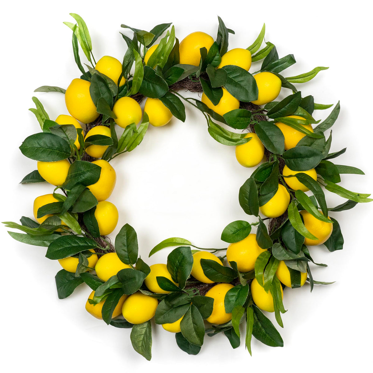 WsCrofts Lemon Wreath front door 20 inch bright lemons welcomed entrance