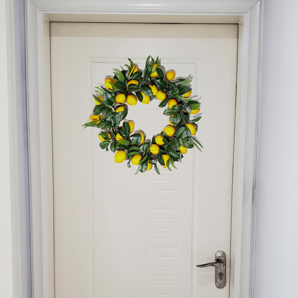 WsCrofts Lemon Wreath crafted from styrofoam and plastic for reuse