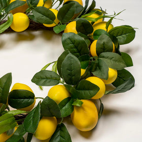 WsCrofts Lemon Wreath wall decor adding spring vibes to interior