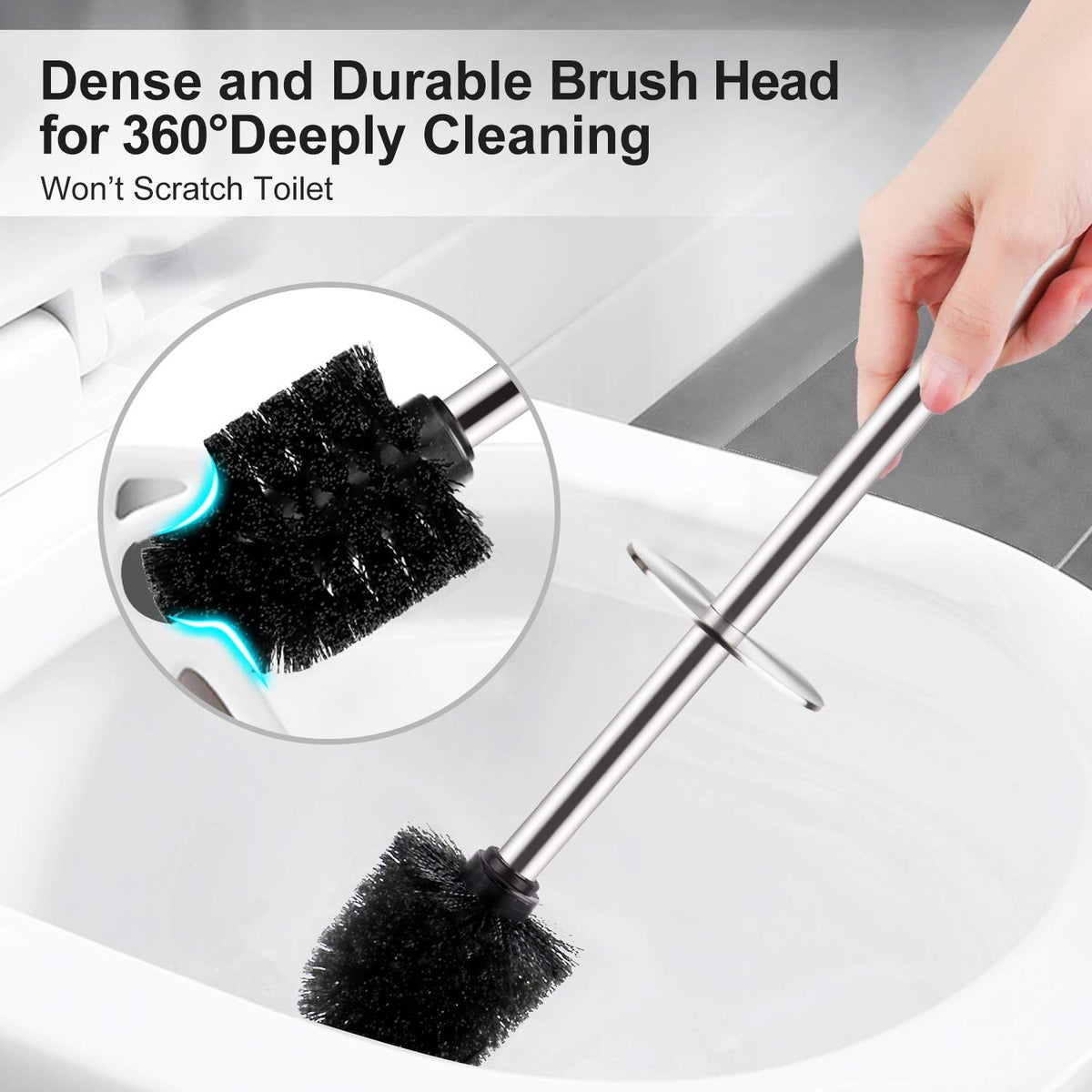 Wsedor brush-head features dense, flexible bristles for thorough 360-degree cleaning.