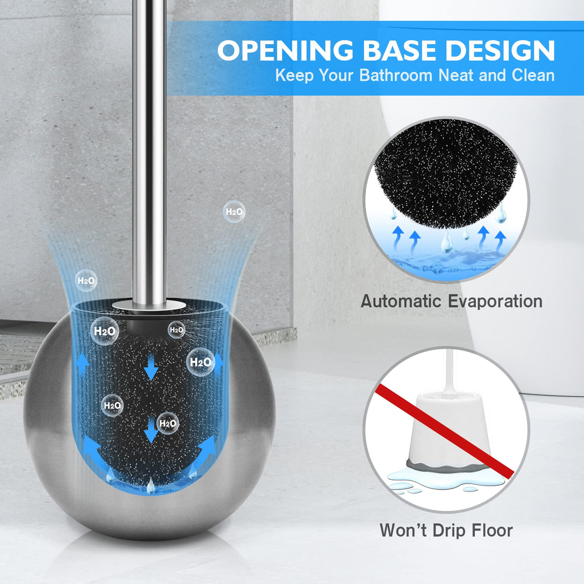 WSedor elegant bathroom toilet brush and holder for modern spaces.
