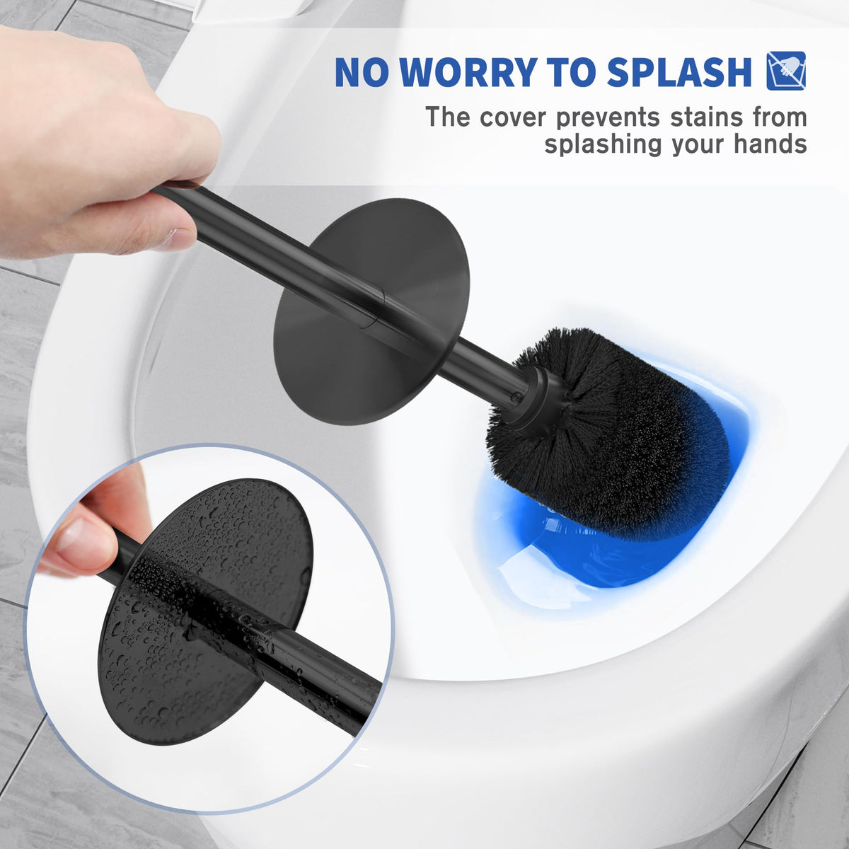 Wsedor 2-pack in black provides durable, rust-resistant bathroom tools.