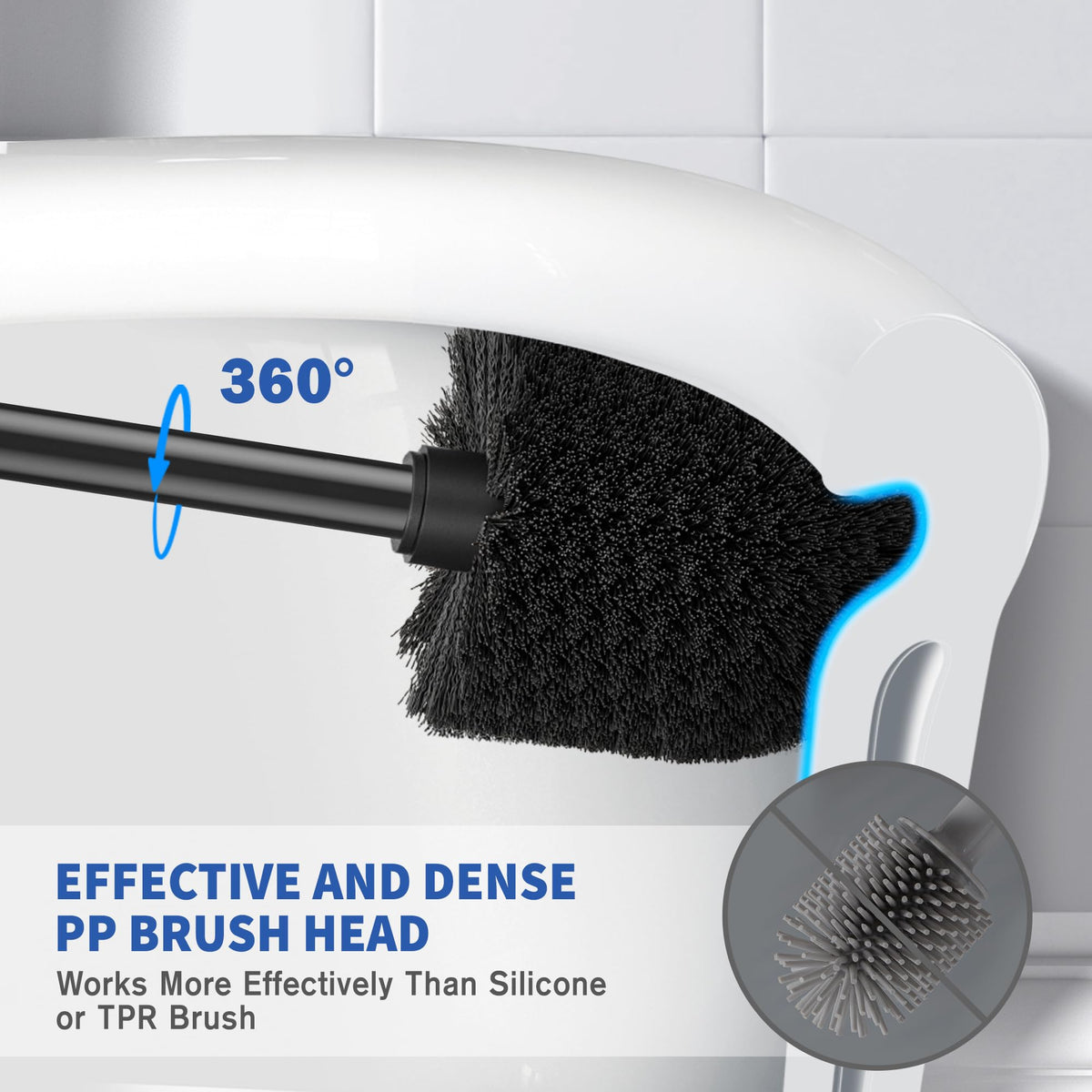 Wsedor holder with matte finish keeps the bathroom stylish and hides the brush head.