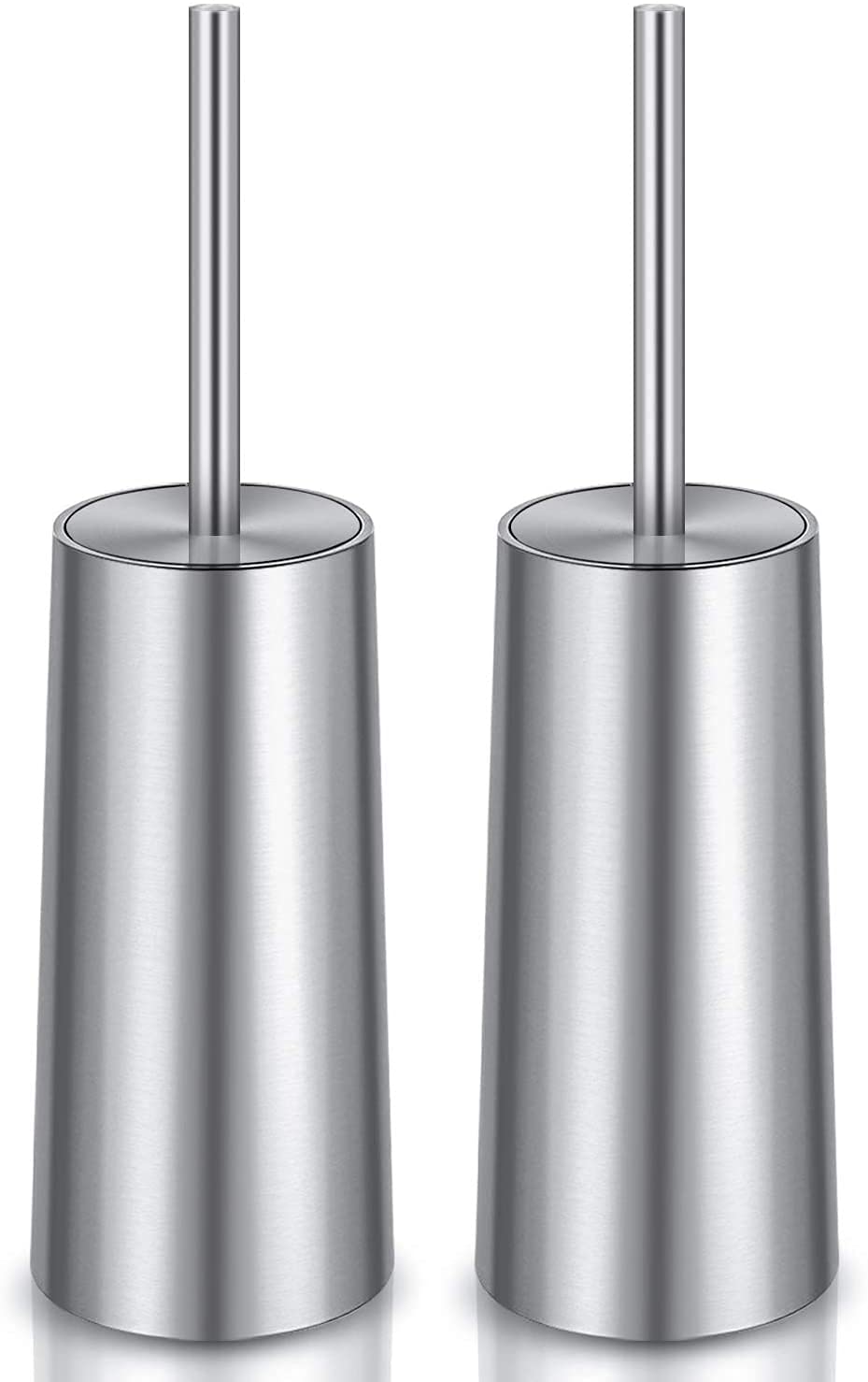 Wsedor toilet brush holder in silver keeps bristles out of sight and the bathroom tidy.