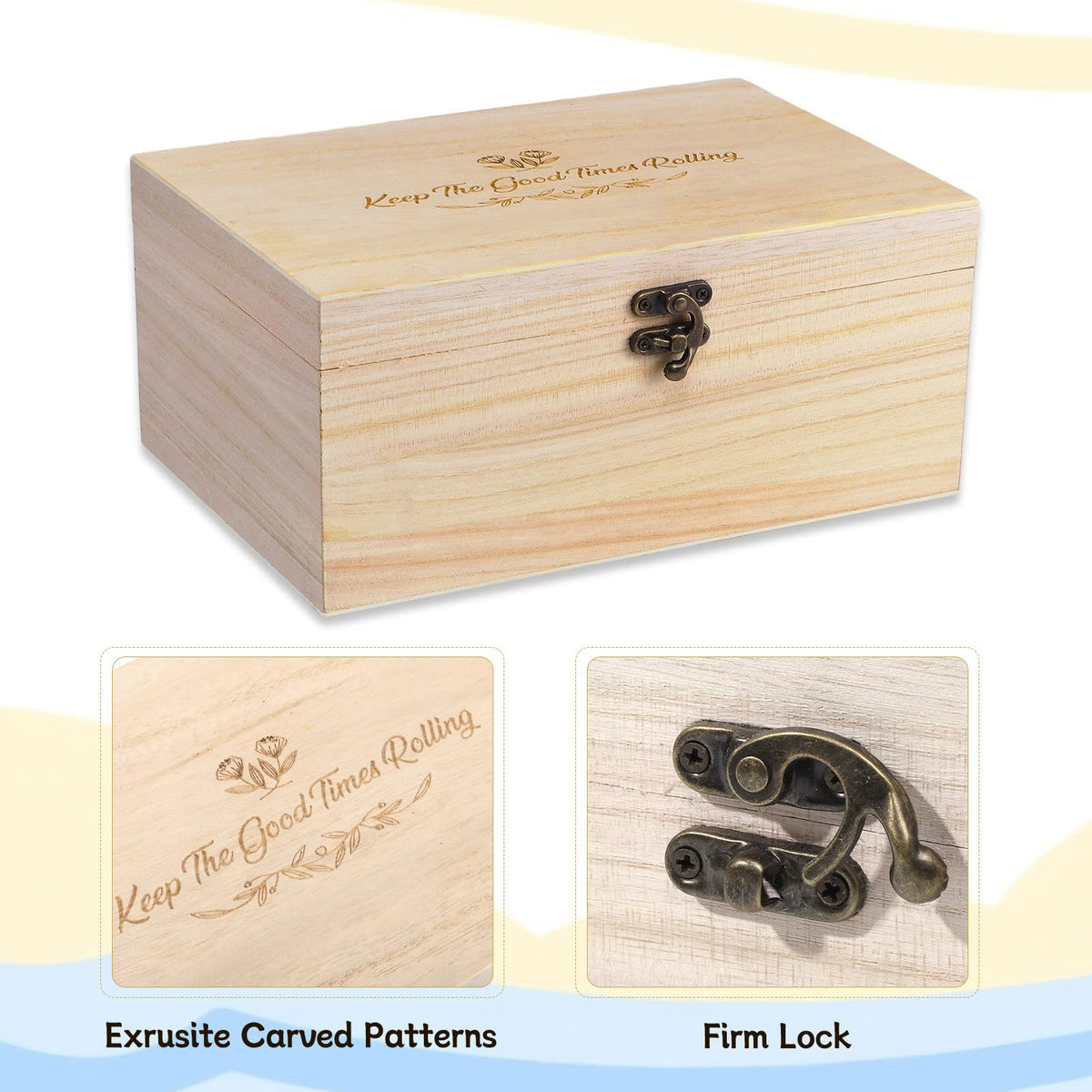 WSICSE wooden storage box to keep blocks and markers organized.