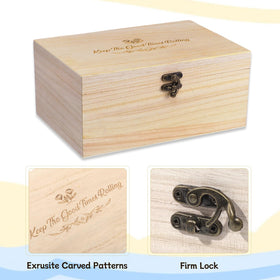 WSICSE wooden storage box to keep blocks and markers organized.