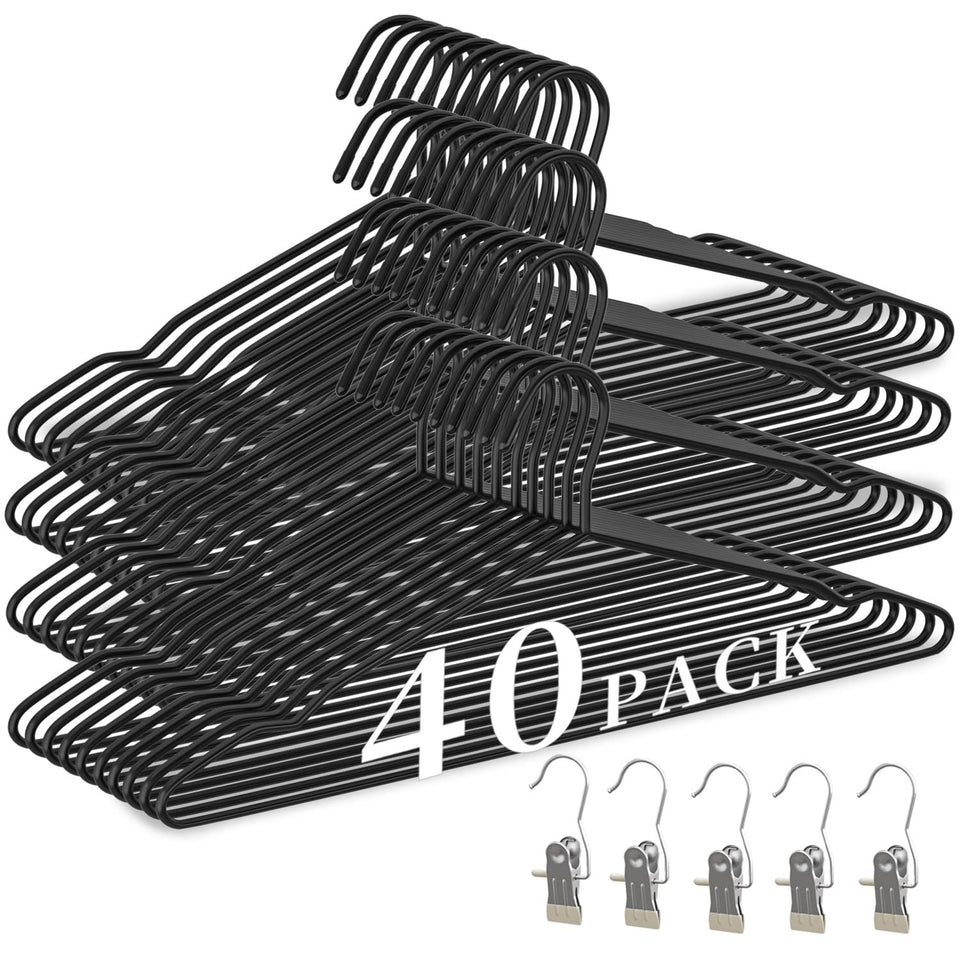 WSJYKN heavy-duty hangers with thickened metal structure for durable closet storage.