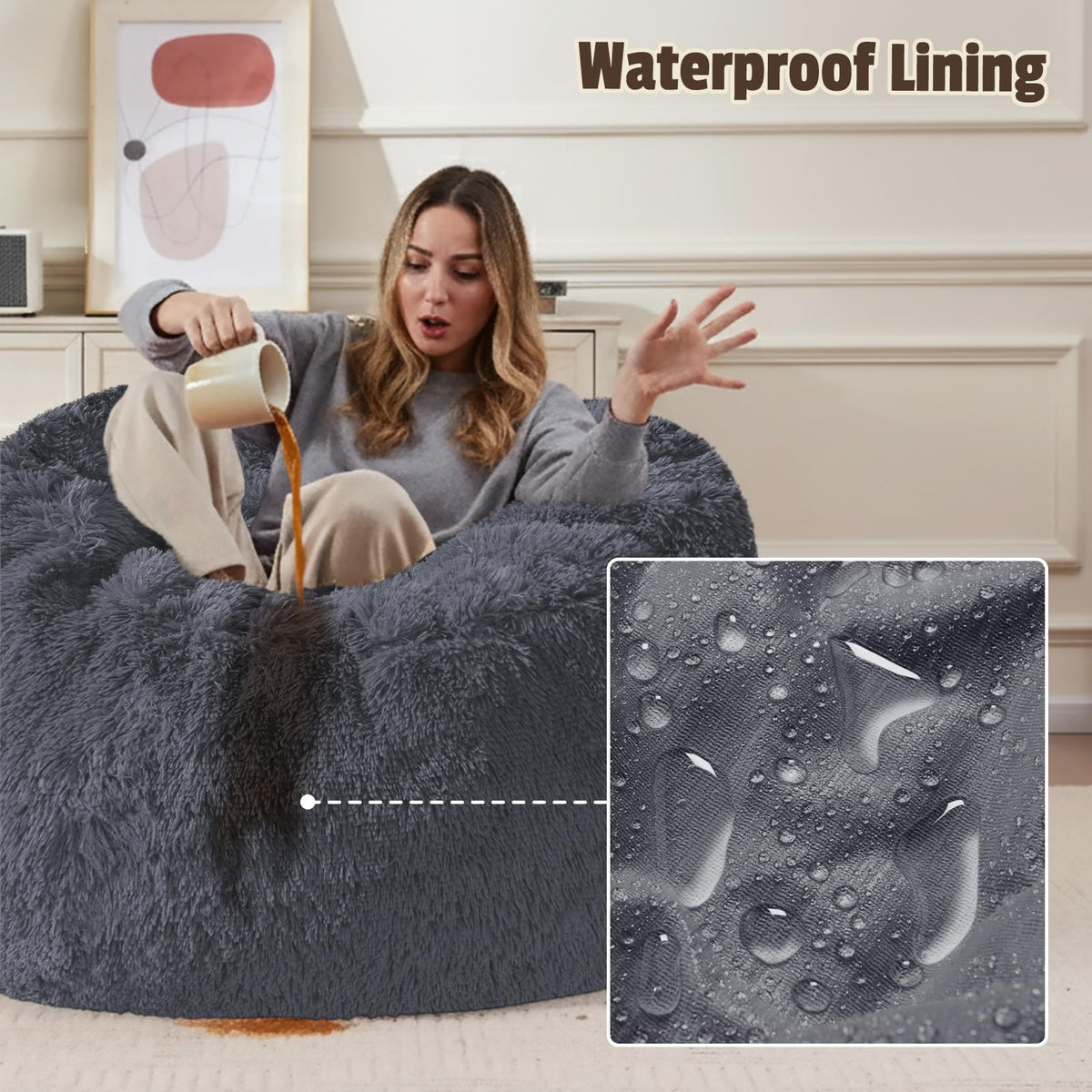 WSOFRLAC cover in a living space for neat storage and seating.