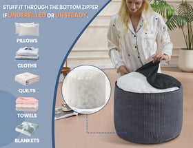 WSOFRLAC Pouf Ottoman compact dimensions 20x15 fit easily in tight spaces.