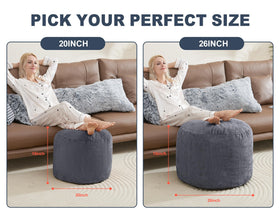 WSOFRLAC Pouf Ottoman with foam-filled core offers durable support for legs and feet.