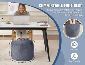 WSOFRLAC Pouf Ottoman lightweight with machine washable cover for simple maintenance.