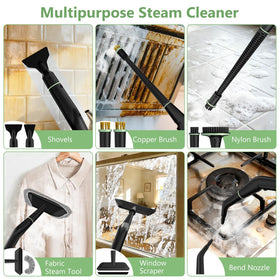 WSRYYCC steam cleaner compact handheld design for easy reach and maneuverability.