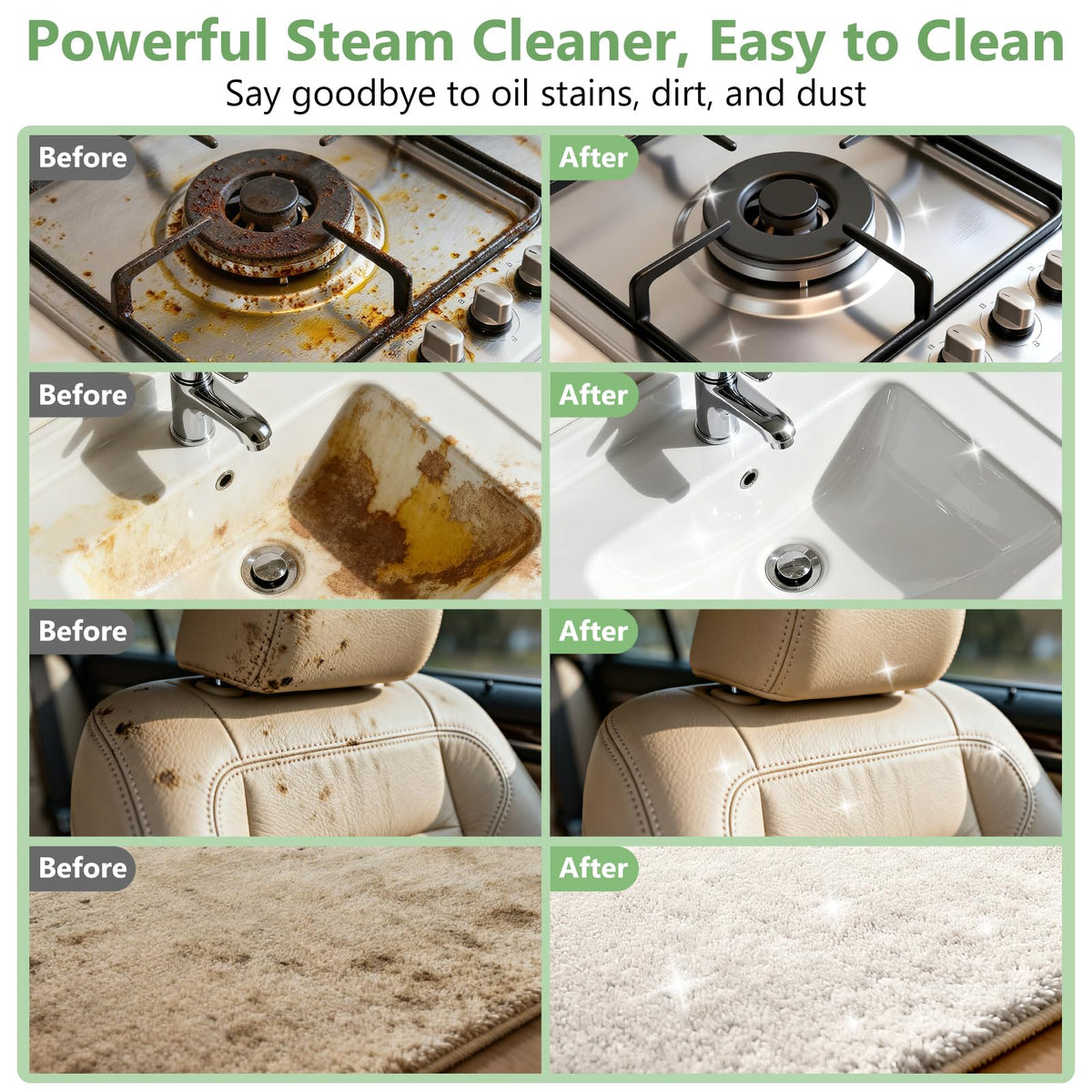WSRYYCC steam cleaner in action releasing high-temperature steam to dissolve grime.