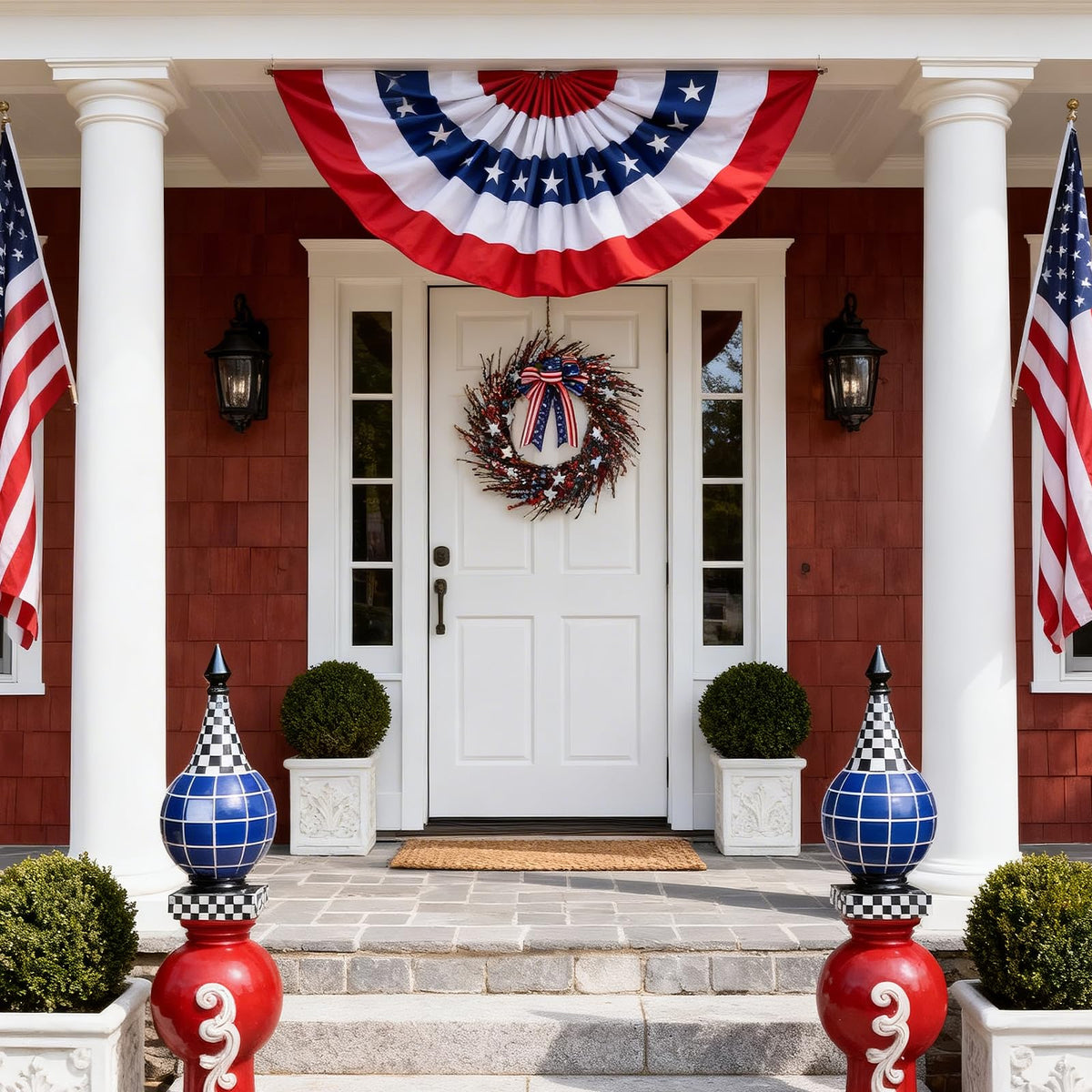 WSTPUPU 22-inch wreath ideal for Independence Day and everyday decor