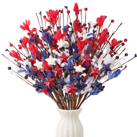 WSTPUPU patriotic picks with stars and berries add fullness to centerpieces
