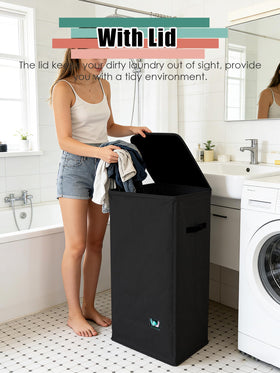 WTREE Laundry Hamper anti-puncture base highlights rigid, upright structure