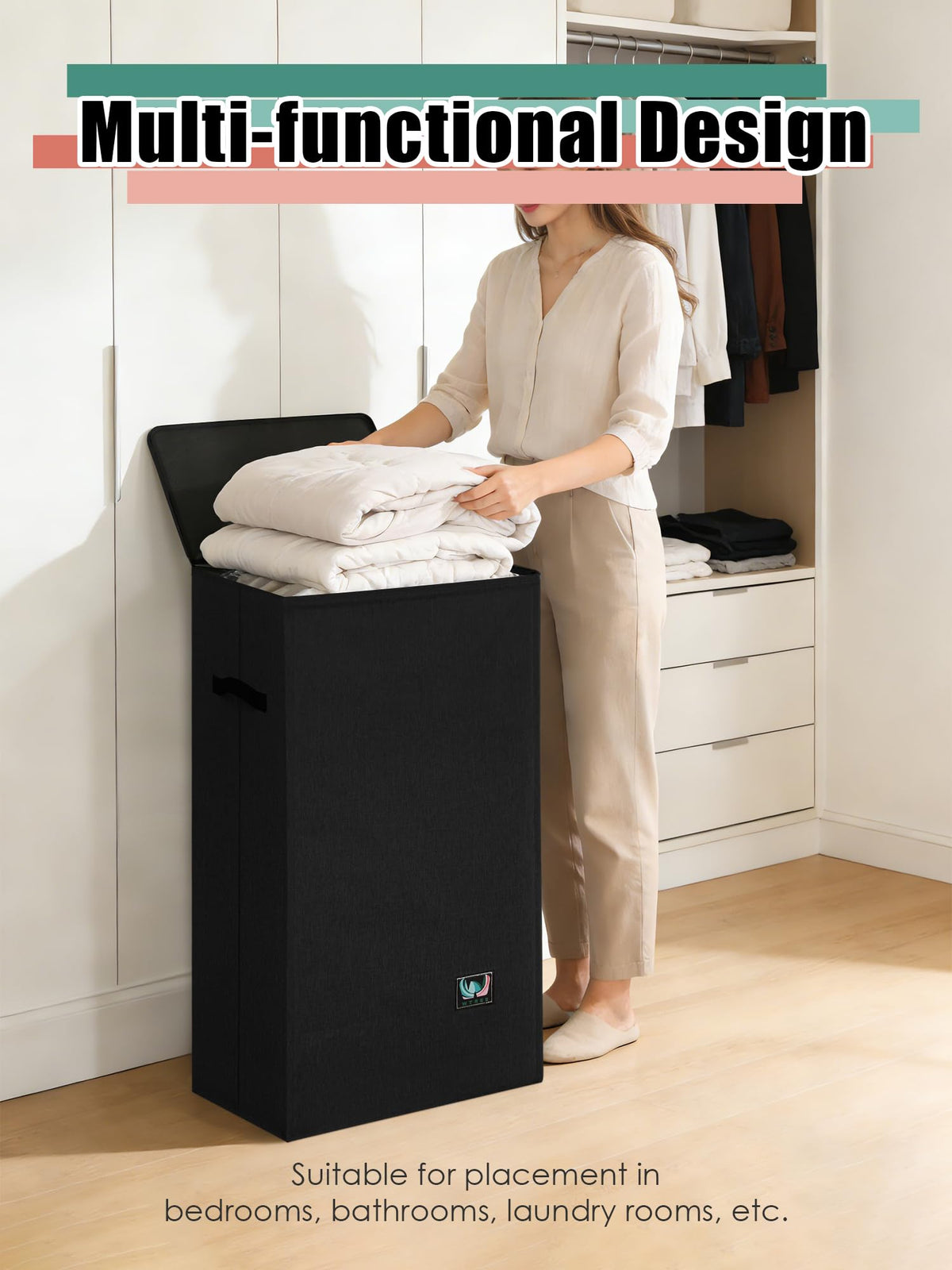 WTREE heavy-duty 600D fabric with waterproof coating protects damp laundry