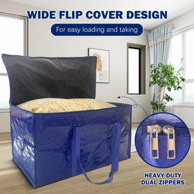 WTREE sturdy storage bag folded-flat for reusable home organization.