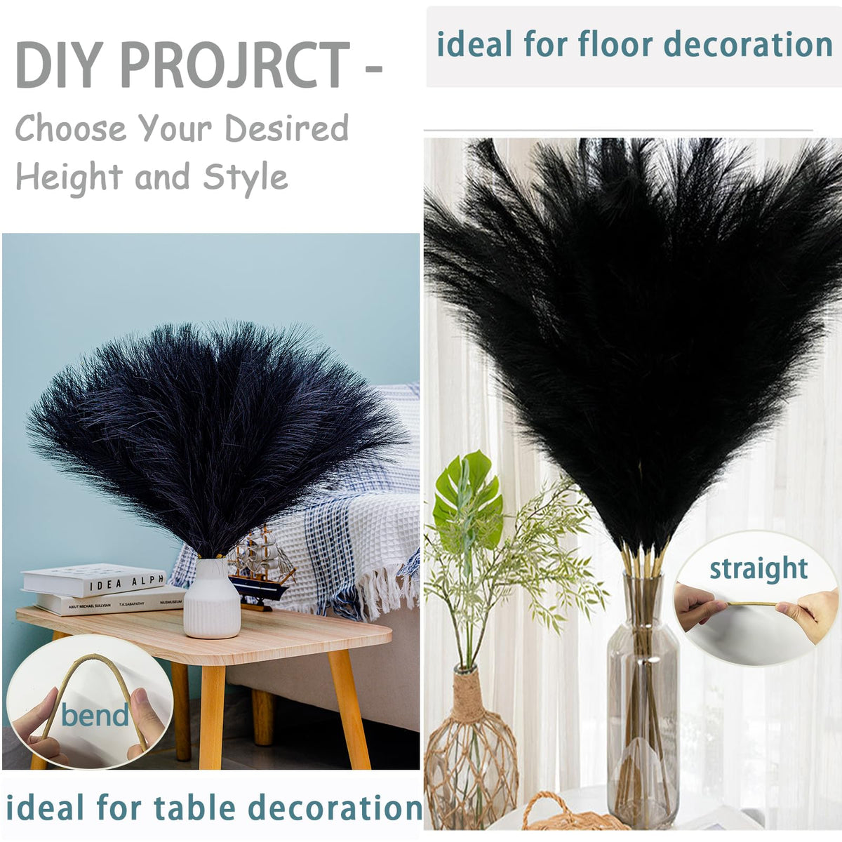 Wttisel pampas grass wedding decoration creates romantic ambience.
