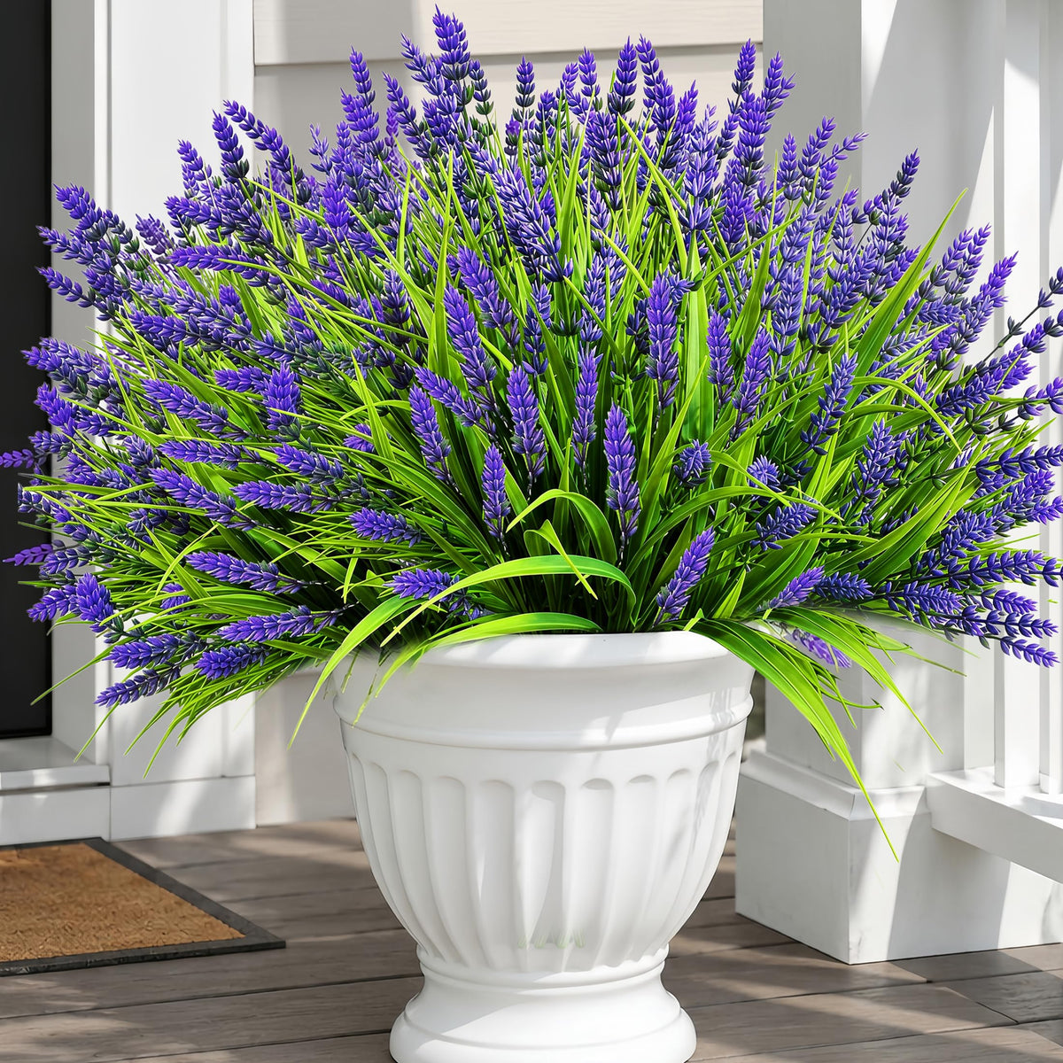 WucaFl faux monkey grass close-up, realistic texture ideal for vibrant outdoor planters.