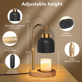 WUEAOA candle warmer lamp brightness control with four levels for mood lighting.