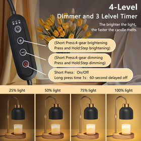 WUEAOA candle warmer lamp height adjustment ring enabling flexible candle melting positions.