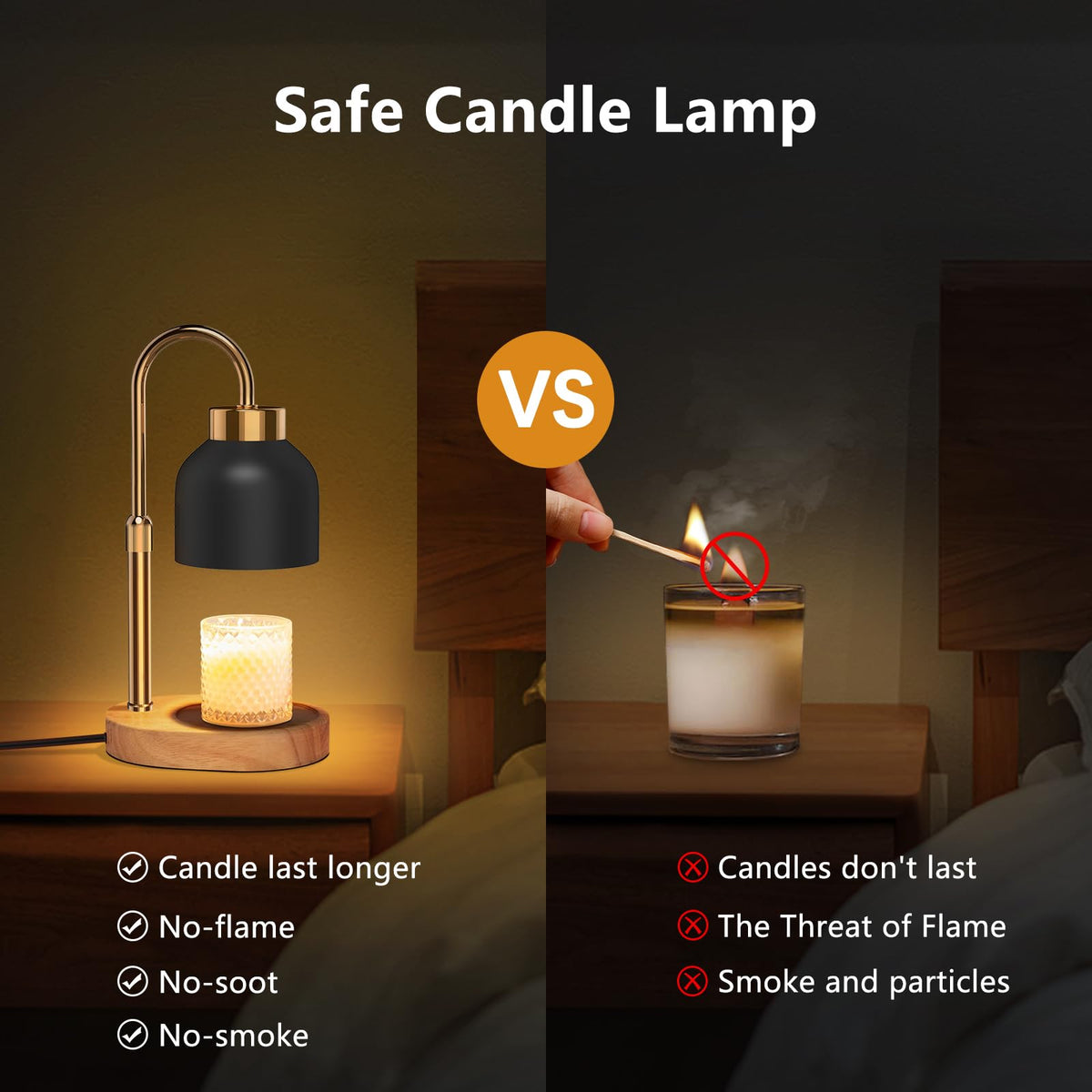 WUEAOA candle warmer lamp timer dials for auto shut-off convenience.