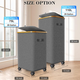 Wuevu hamper with bamboo frame offers strong support.