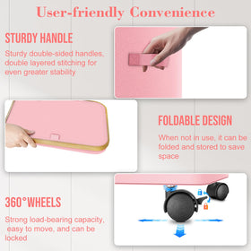Wuevu hamper with brakes on wheels for secure movement on carpets