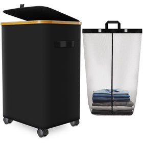 Wuevu Laundry Hamper with wheels and brakes for easy transport