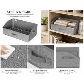 WUIKE closet bins gray in use on a shelf