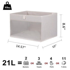 WUIKE fabric organizer basket with thick cardboard for sturdy support.