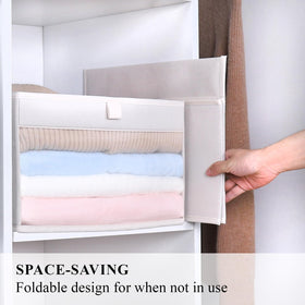 WUIKE foldable storage bin designed to fold flat for space saving.