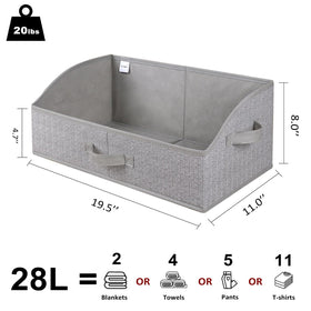 WUIKE trapezoid storage bin gray side view for versatile organization