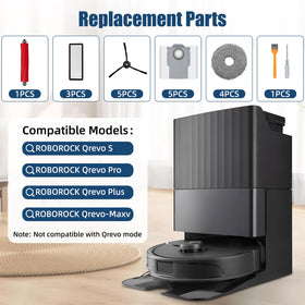Wulwun Roborock Qrevo side brush reaches corners with anti-tangle design.