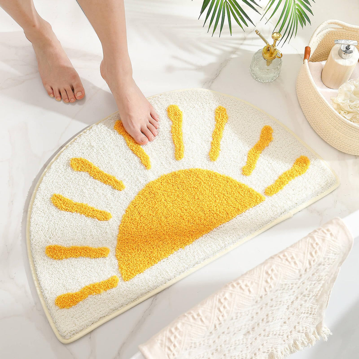 Wunila rug with non-slip backing improves safety on slick floors