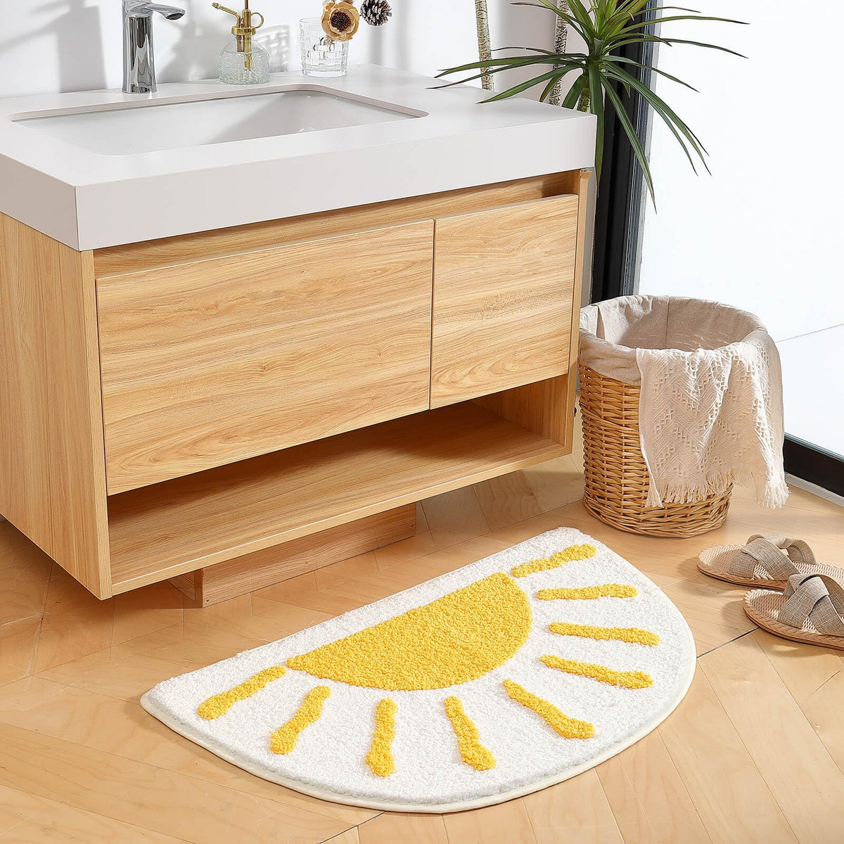 Wunila soft microfiber rug delivers plush comfort under bare feet