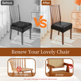 Black WUSOUPU chair covers provide a sleek protective look