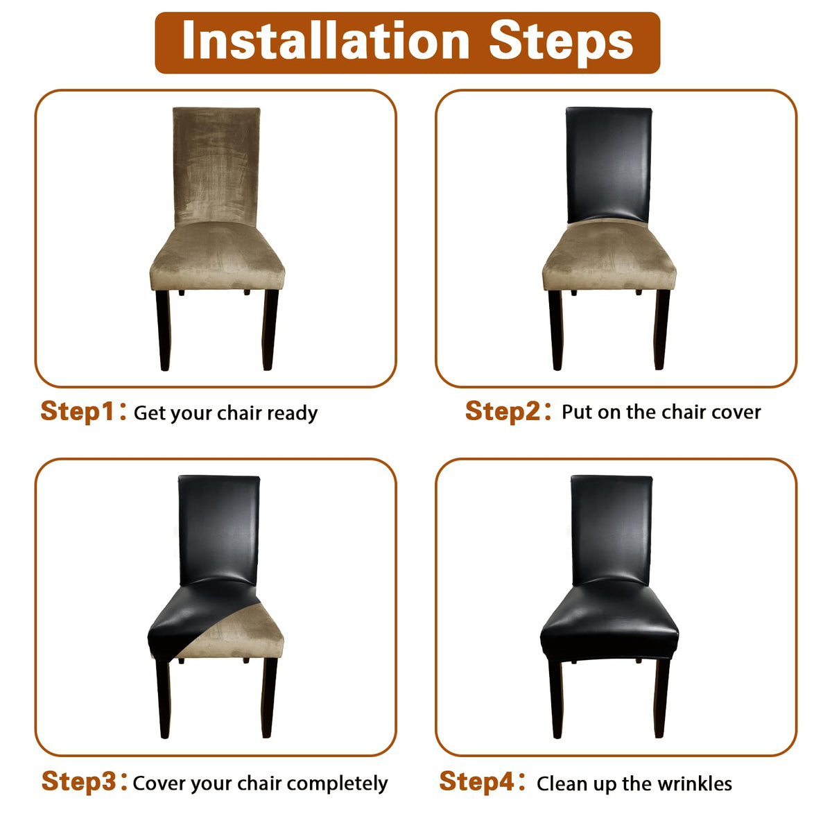 WUSOUPU care guide for leather chair covers with simple maintenance tips.