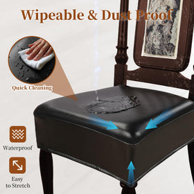 Elastic band and cord buckle secure-fit on WUSOUPU chair covers