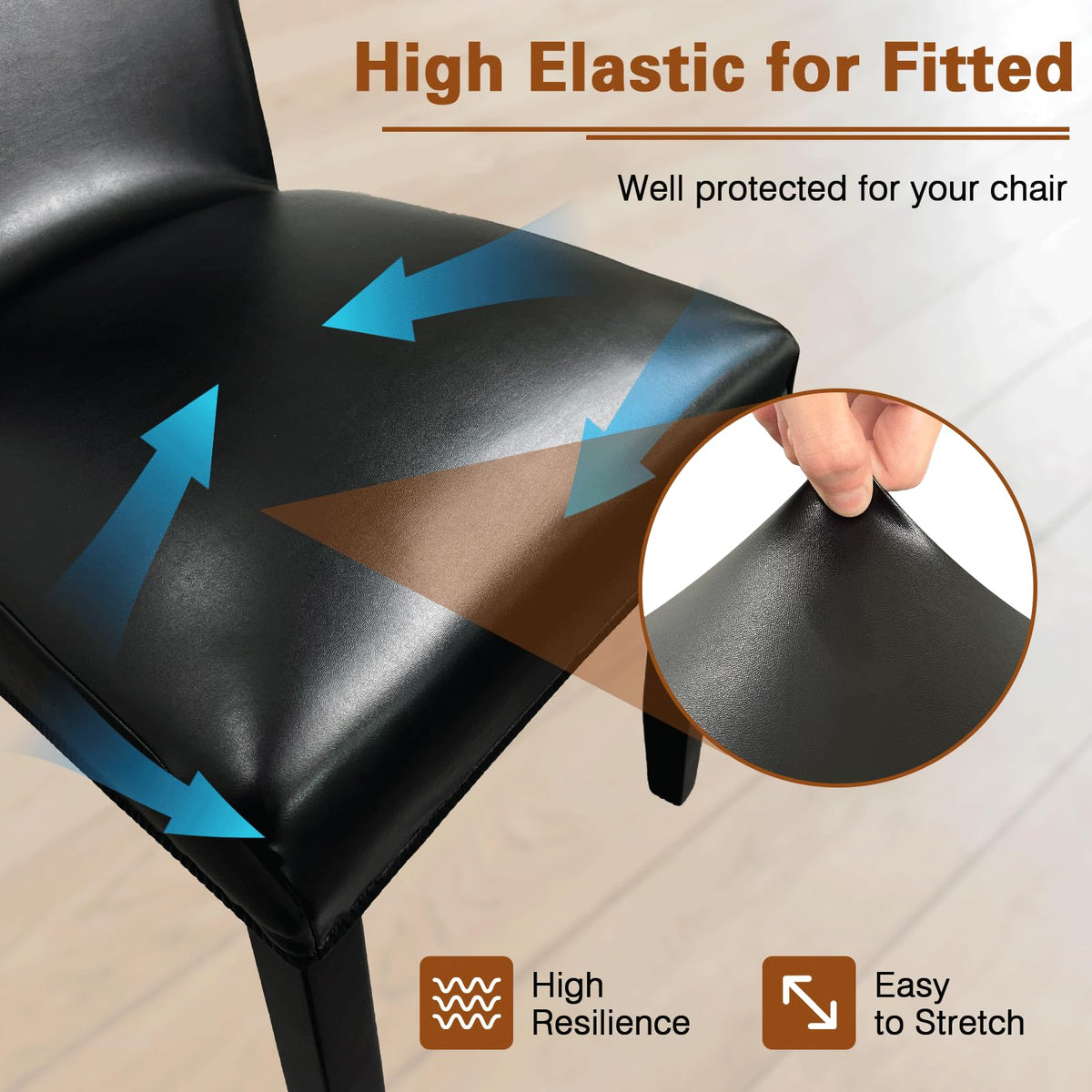WUSOUPU elastic-fit dining chair cover demonstrating easy application.