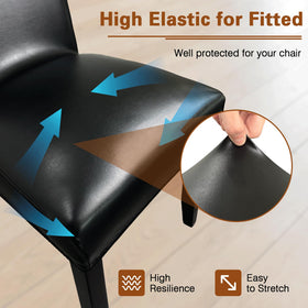 WUSOUPU elastic-fit dining chair cover demonstrating easy application.
