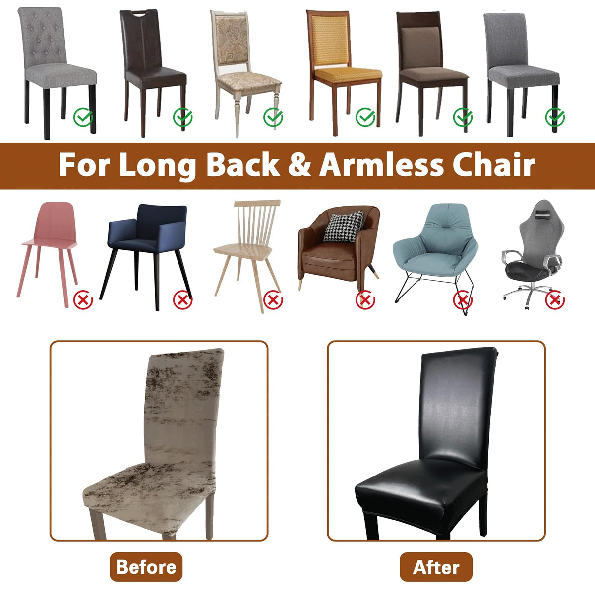 WUSOUPU machine-washable chair cover for easy cleaning.