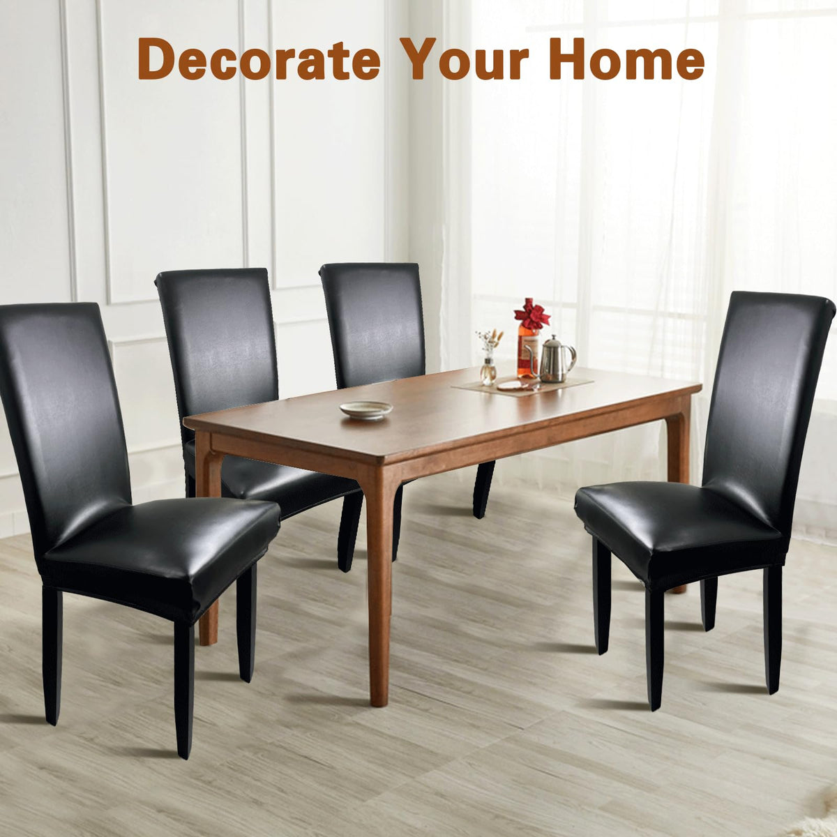 WUSOUPU waterproof dining chair cover protecting a chair surface from spills.