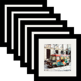 WUTL 6x6 black picture frame front view for wall display