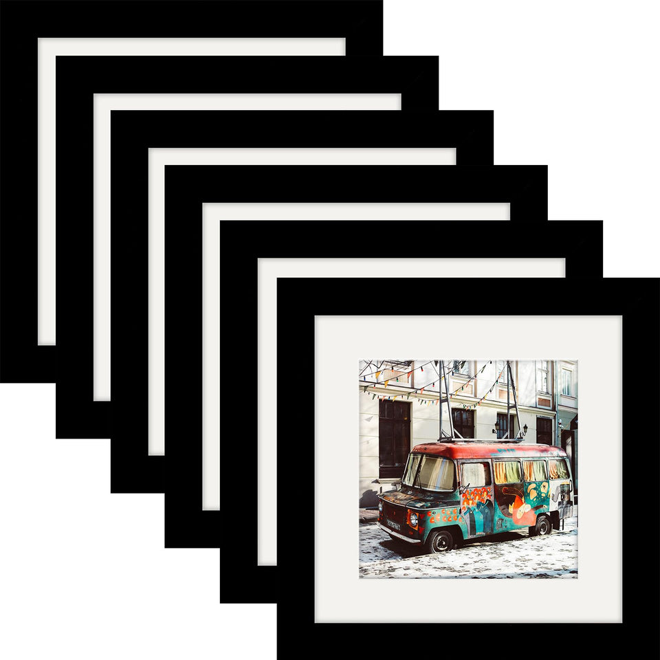WUTL 6x6 black picture frame front view for wall display