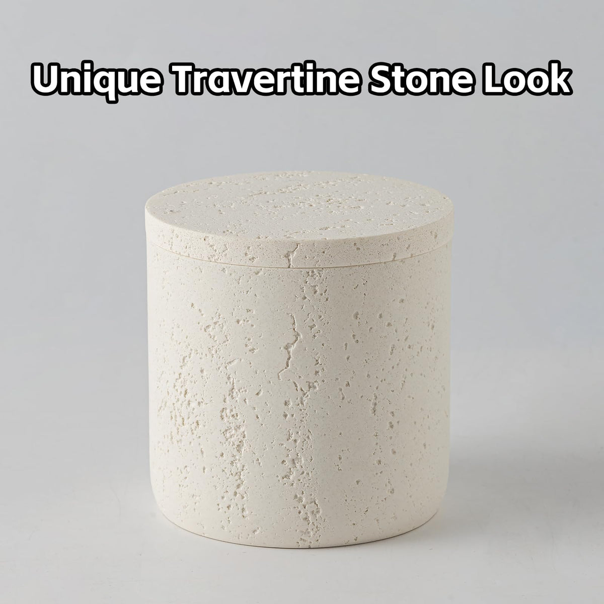 WUUAHOME travertine bathroom collection on a counter for cohesive styling